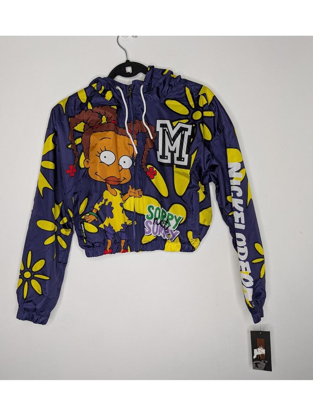 Members Only Jacket Windbreaker Women Small Multicolor Nickelodeon Rugrats